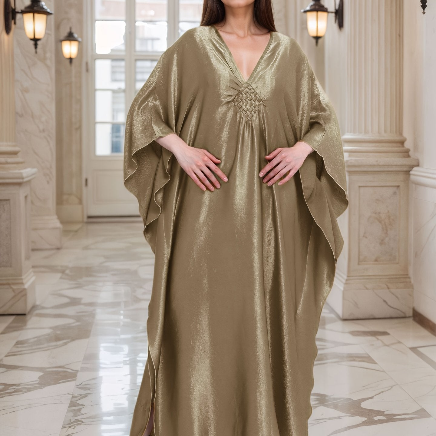 Plus o'lcham O'rta Sharq an'anaviy kiyimlari qoplamasi plyaj tunik dam olish ro'ba