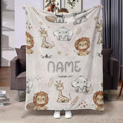 Personalized Small Animal Flannel Blanket Cozy Holiday Gift for Office Living Room