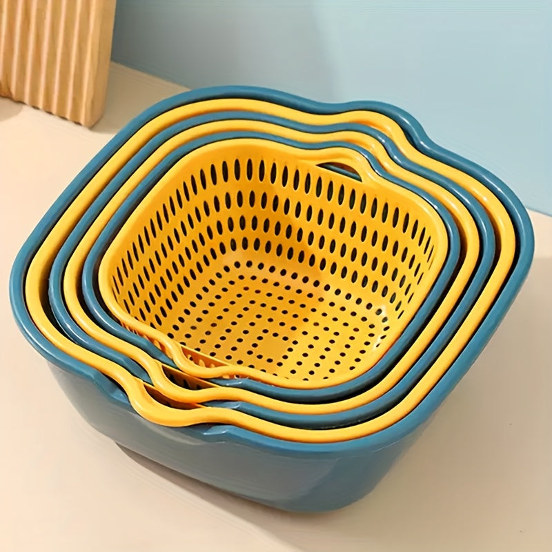 Kitchen strainer with double drain basket 6 pieces for household and restaurant use