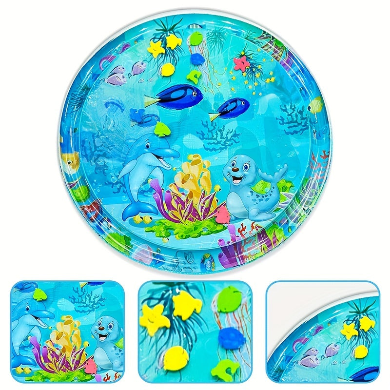 Large Inflatable Water Mat for Kids with Cartoon Design 70 Inch Summer Pool Play Mat