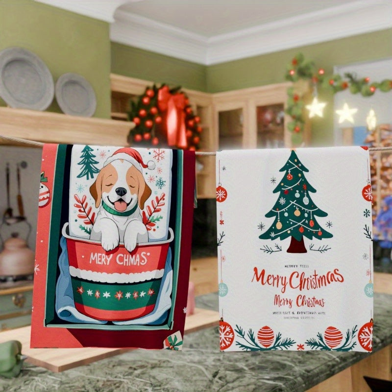 Kitchen Towel Set 45.72x66.04 cm Soft Tea and Christmas Decor Gift