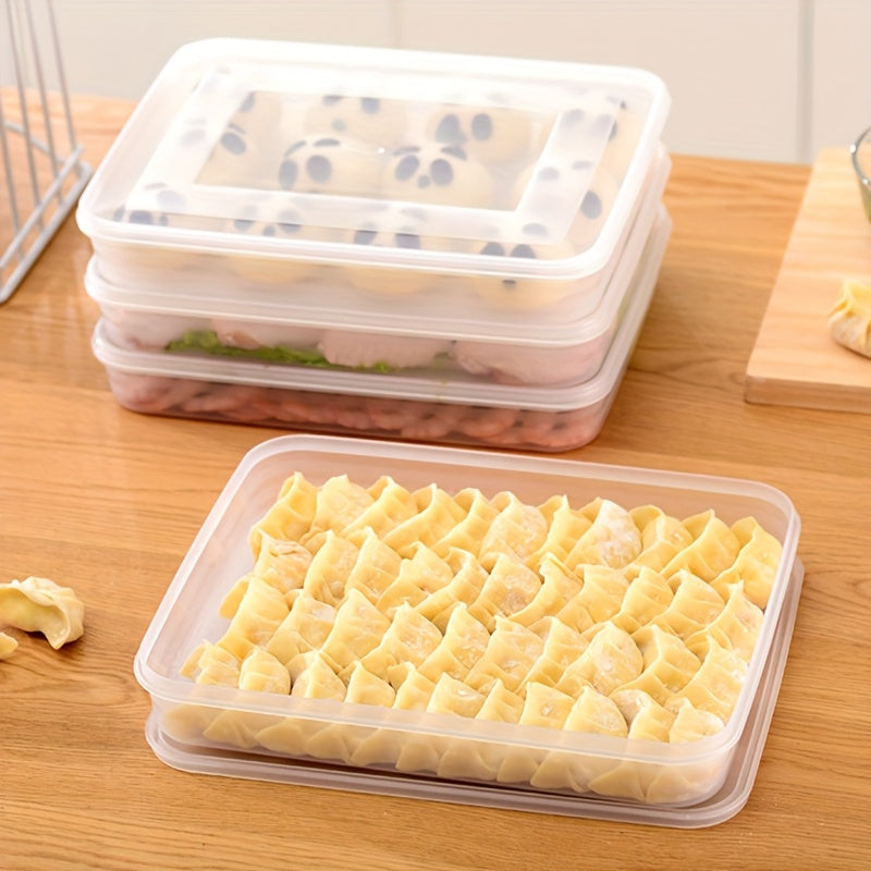 Extra Large Multi-Layer PVC Food Storage Container for Dumplings and Eggs Refrigerator Organizer