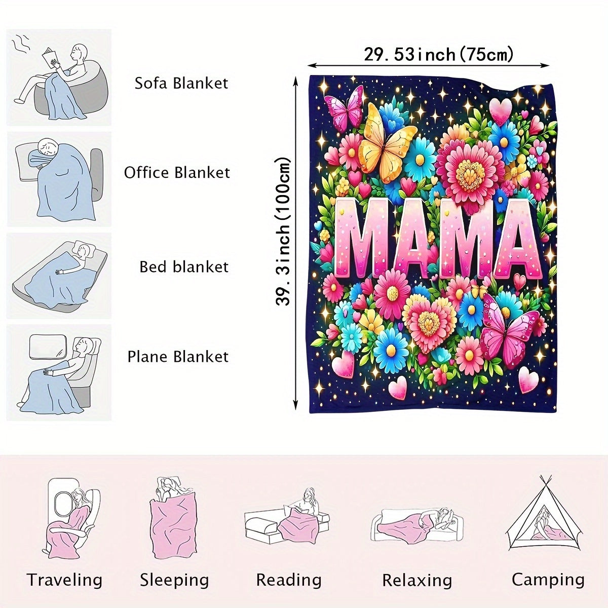 Thanksgiving Flannel Blanket for Women Warm Throw Shawl for Lunch Breaks