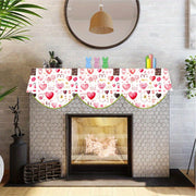 Valentine's Day Love Heart Fireplace Mantle Scarf 49.78cmx78.7cm Winter Decor
