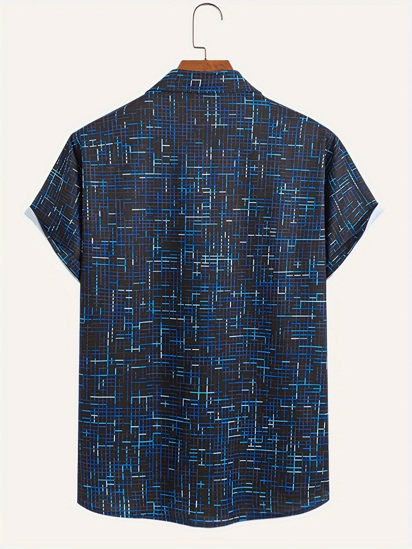 Plus Size Men's Checkered Graphic Print Short Sleeve Shirt for Summer