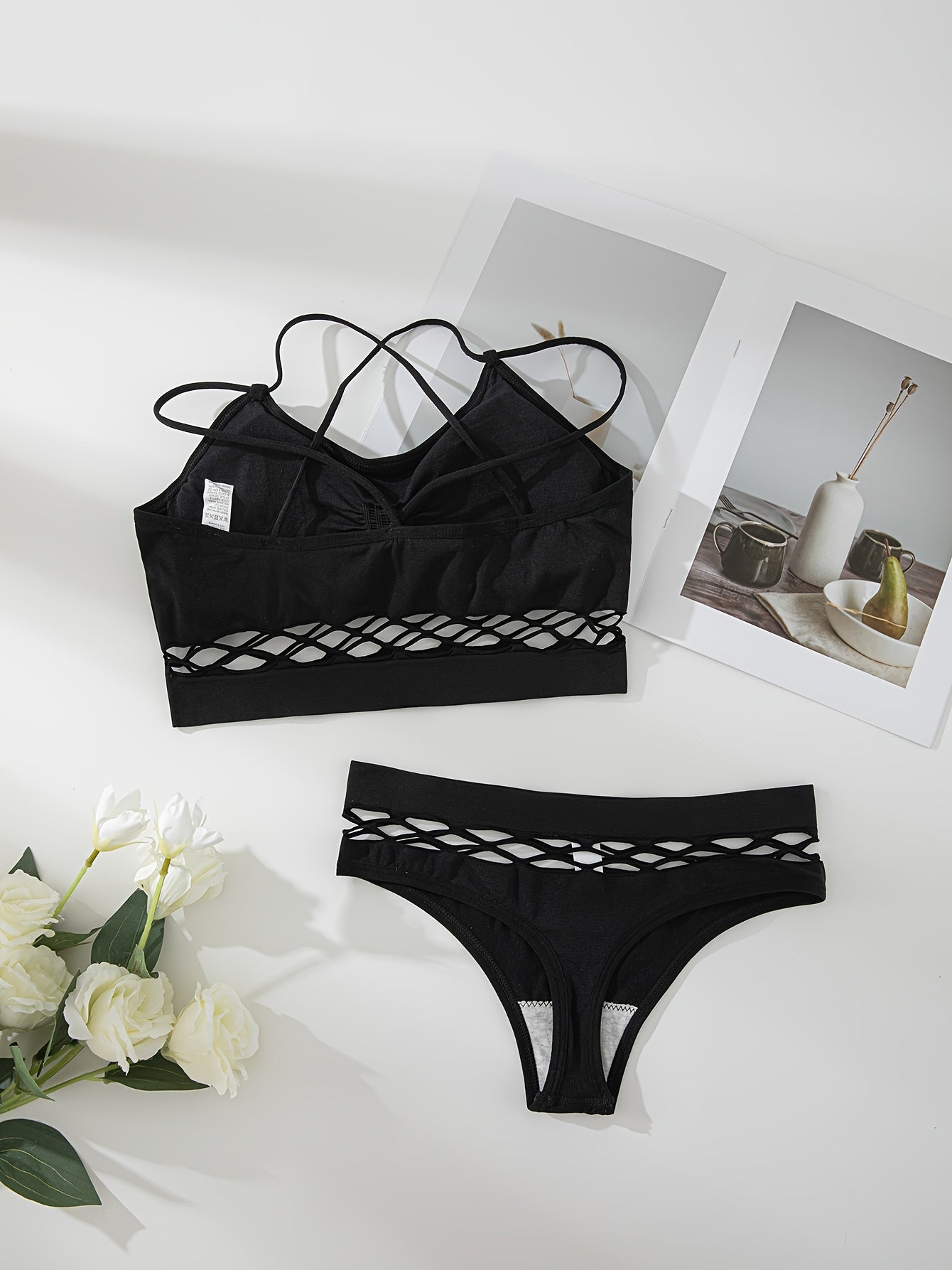 Women's Underwear Set 8-Piece Removable Cups High Support Bralette Low-Rise Triangle in Multiple Colors