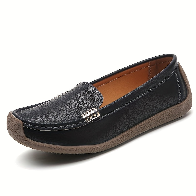 Women's Slip-On Loafers Synthetic Casual Shoes Black All-Season