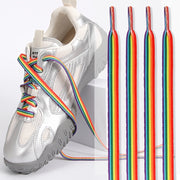 Rainbow Striped Polyester Shoelaces for Boots Sneakers Canvas Multicolor Replacement