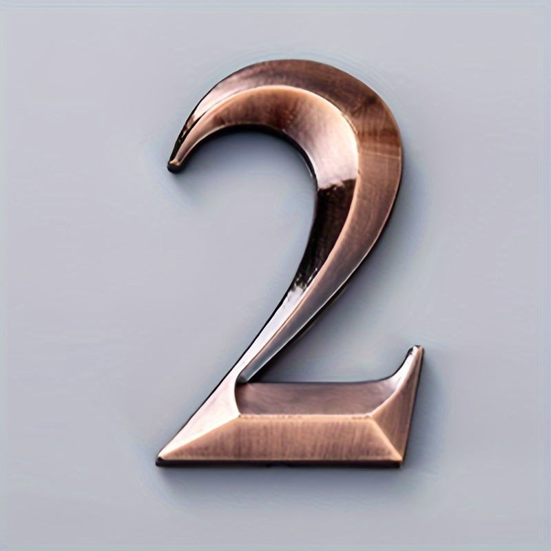 Self-Adhesive Rhombus House Number Sign Resin Copper for Hotels Apartments Modern Homes