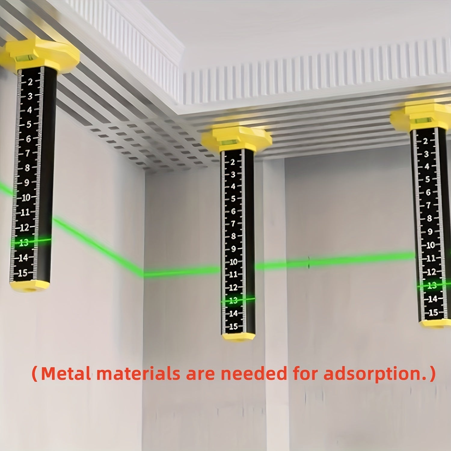 Magnetic Ceiling and Floor Tile Height Ruler Aluminum Alloy Measuring Tool for Accurate Tile Height