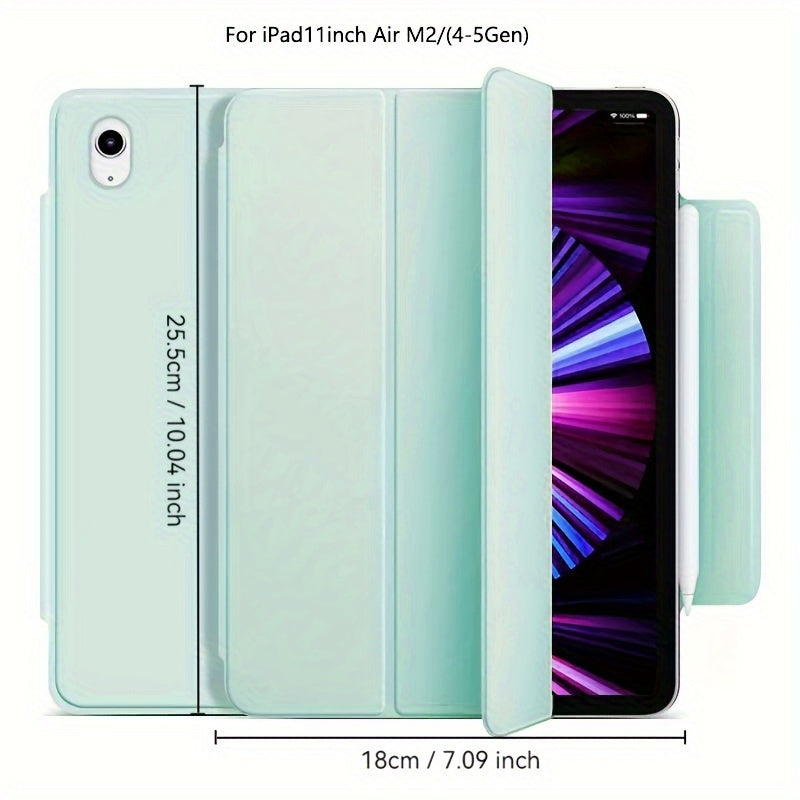 iPad Mini 6, Air 4/5, Pro 11 2022, Air 6 11inch 2024 uchun sun'iy charm aqlli qop. Qalam ushlagichi, kuchli magnit yopilishi va ultra ingichka dizayni bilan egiluvchan qattiq qopqoqni o'z ichiga oladi.