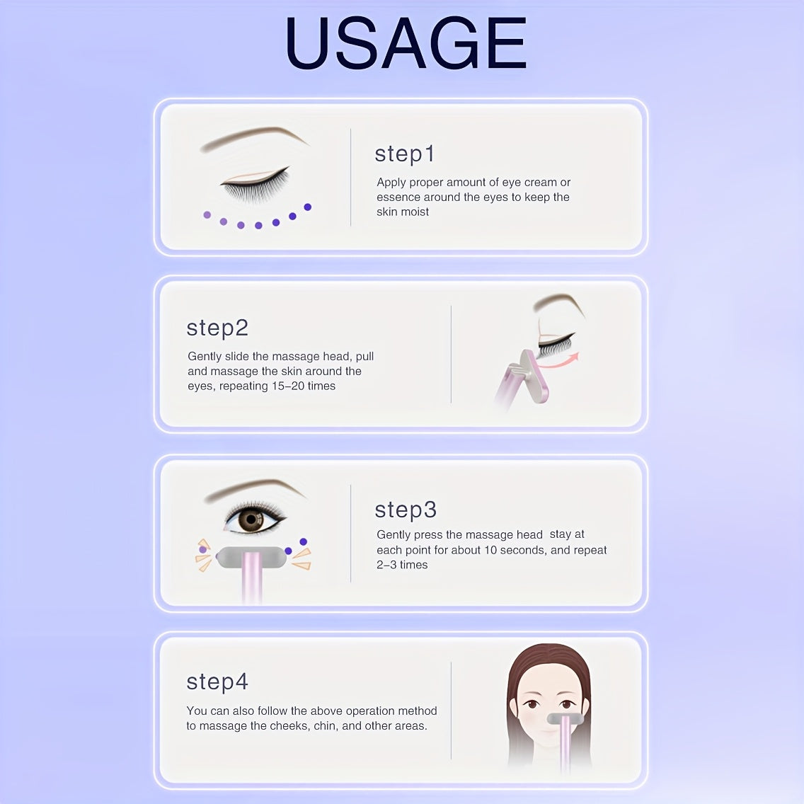 Facial and Skin Massager for Eyes and Face Rechargeable USB Powered Gift for Women