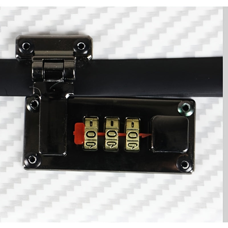 Estuche para violín de fibra de carbono ultraligero, impermeable, resistente al desgaste, con cerradura y higrómetro