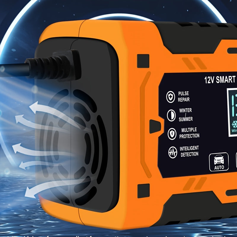 12V 6A avtomatik batareya quvvatlantiruvchi, LCD displey va ta'mirlash funksiyasi bilan, avtomobil va elektr qurilmalari uchun