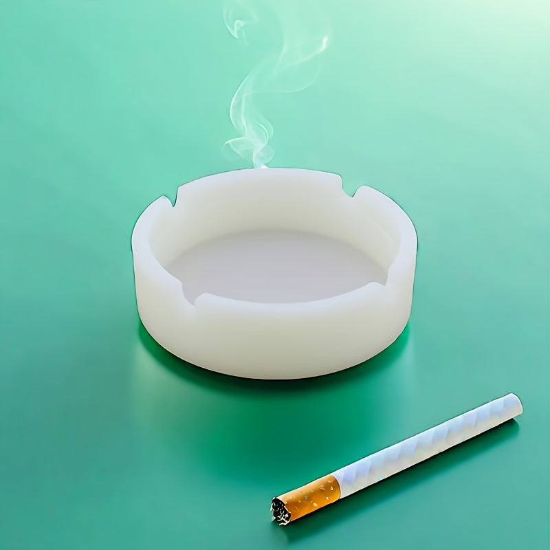 Glow-in-the-Dark Silicone Ashtray Round Shatterproof Fluorescent Home Decor
