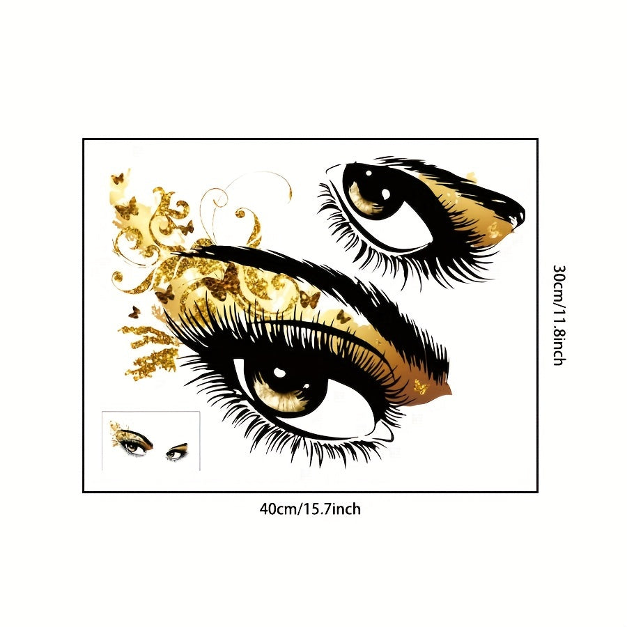 Yashash xonasi, mehmonxona, o'qish xonasi uchun qora va oltin porloq devor stikerlari, o'z-o'zini yopishtiradigan PVC stiker