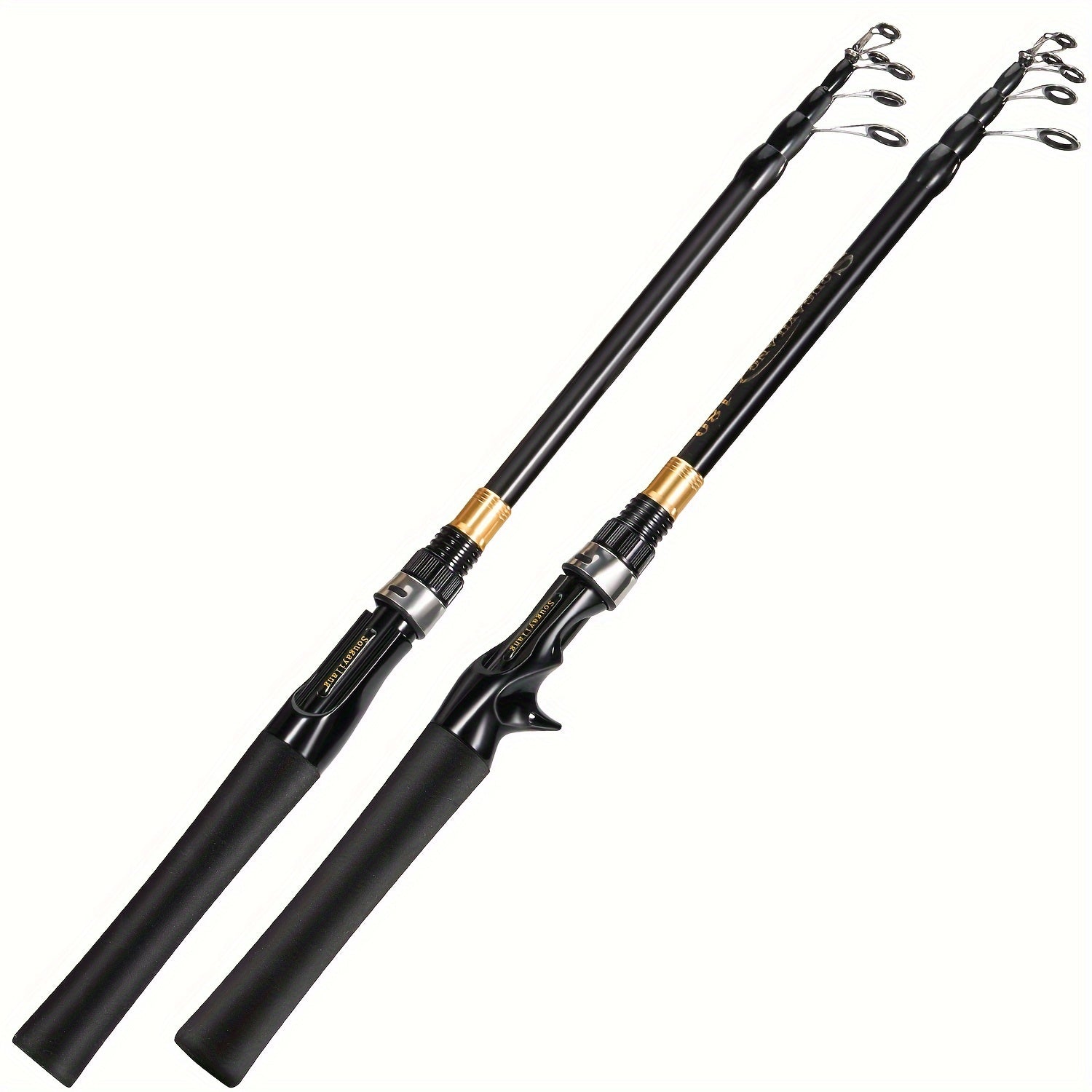 Telescopic Carbon Fiber Fishing Rod 1.8-2.4m Saltwater Freshwater EVA Handle