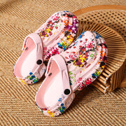 Girls EVA Slides with Colorful Cartoon and Floral Print