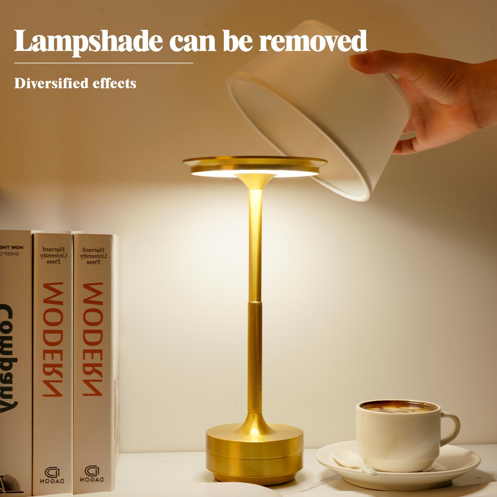 Dimmable LED Desk Lamp with Adjustable Gooseneck Touch Control 3 Color Temperatures Rechargeable Battery Office Bedroom Living Room