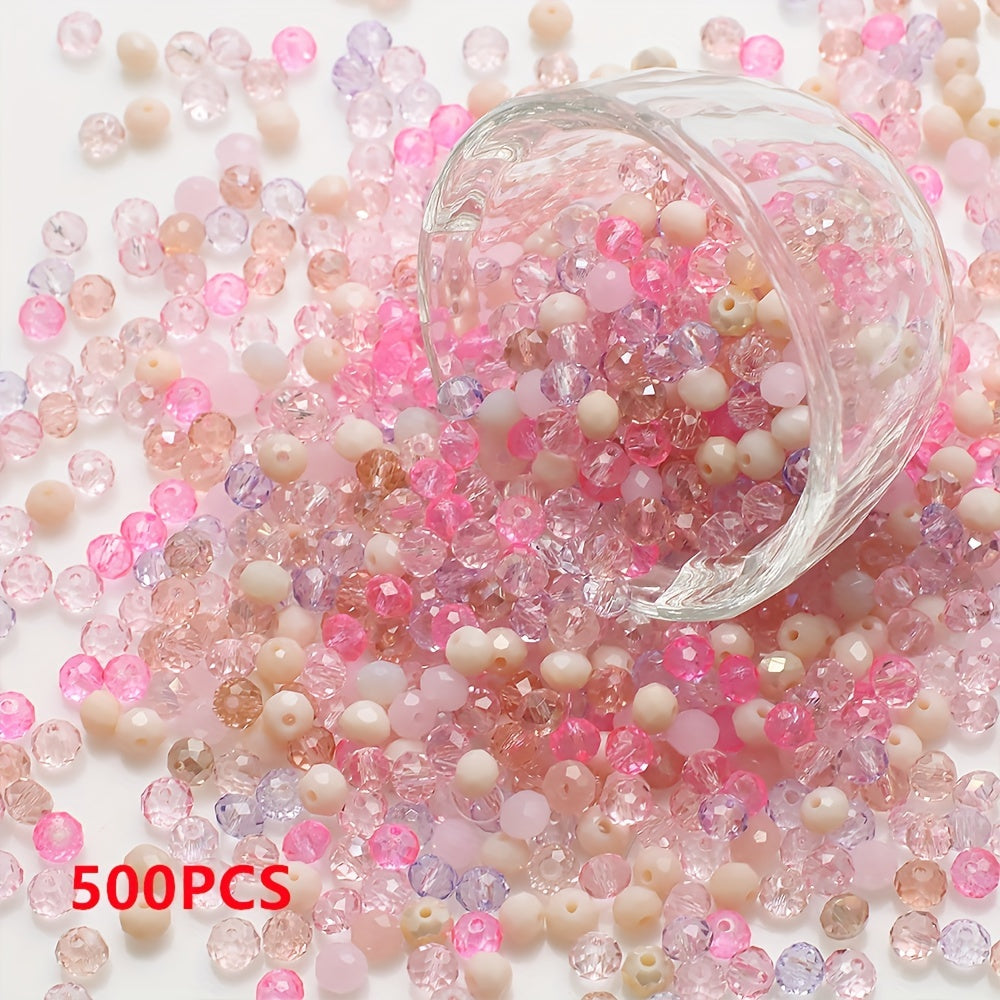 500 piezas de cuentas de vidrio plano de 3 mm de colores mezclados para hacer joyería y arte de uñas