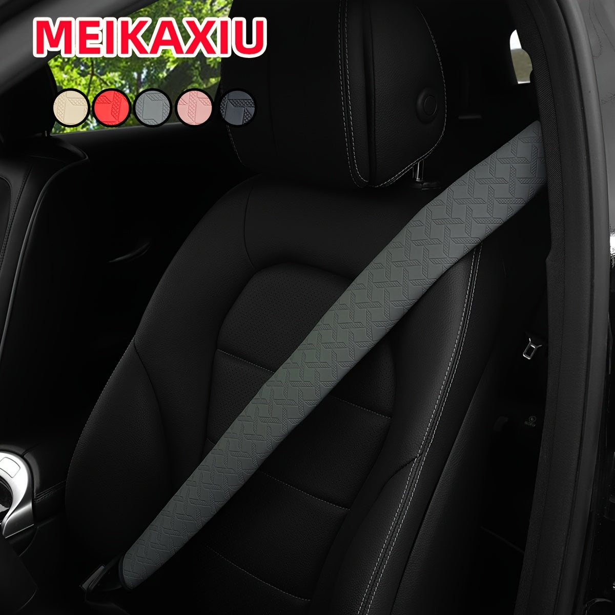 Car Seat Belt Shoulder Pads PU Leather 4 Colors 74.9cm Soft Cushioned Protector