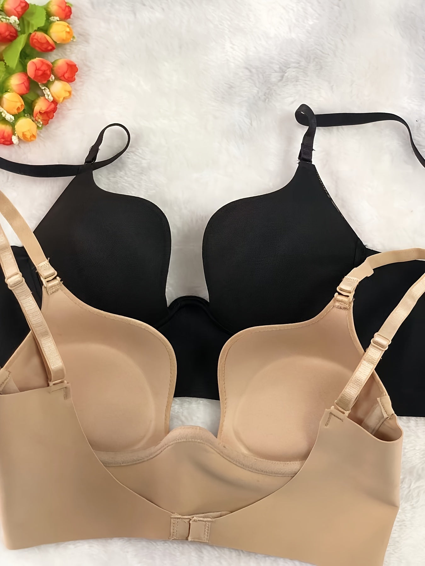 Seamless U-Shaped Back Bra Set of 2 for Women Lingerie