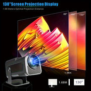 Ochiq havoda projektor 9 nisbatli LCD displey WiFi6 Type-C quvvati qora