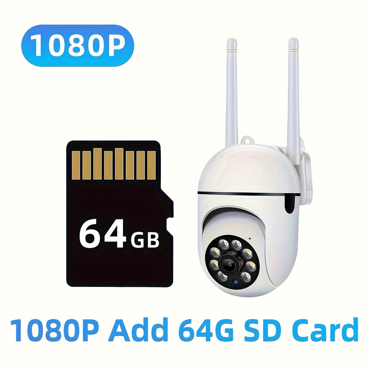 1080P Wireless Security Camera with PTZ Two-Way Audio Night Vision Motion Detection