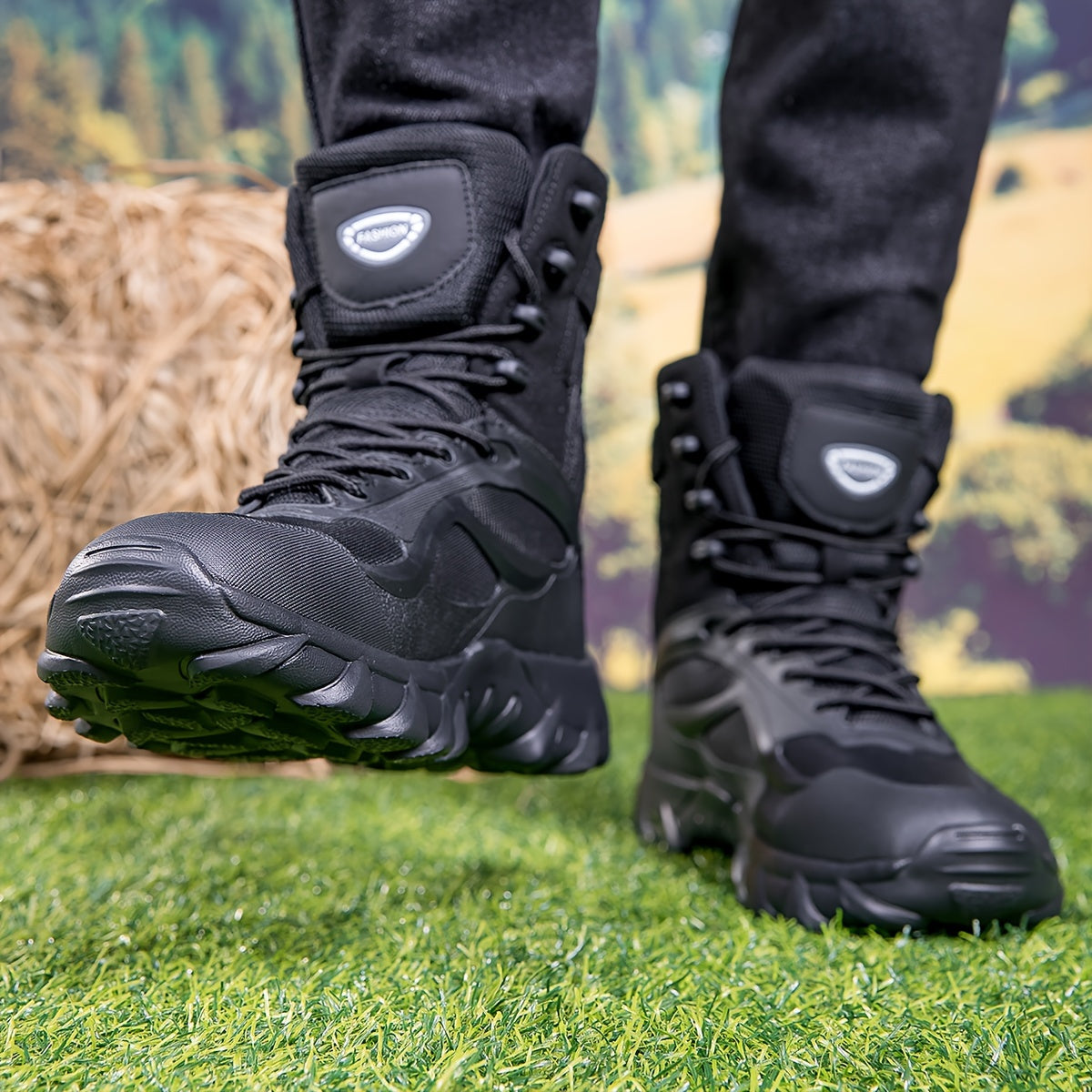 Men's Hiking Boots High-Top Outdoor Shoes with EVA Sole