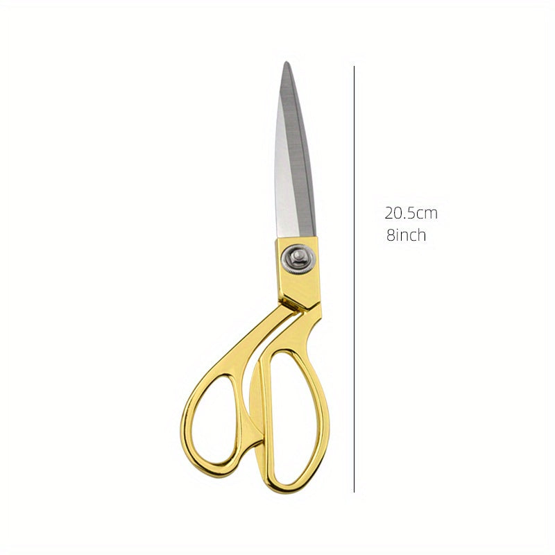 Stainless Steel Tailor Scissors with Gold-Tone Alloy Handle for Sewing Craft Office Home Use