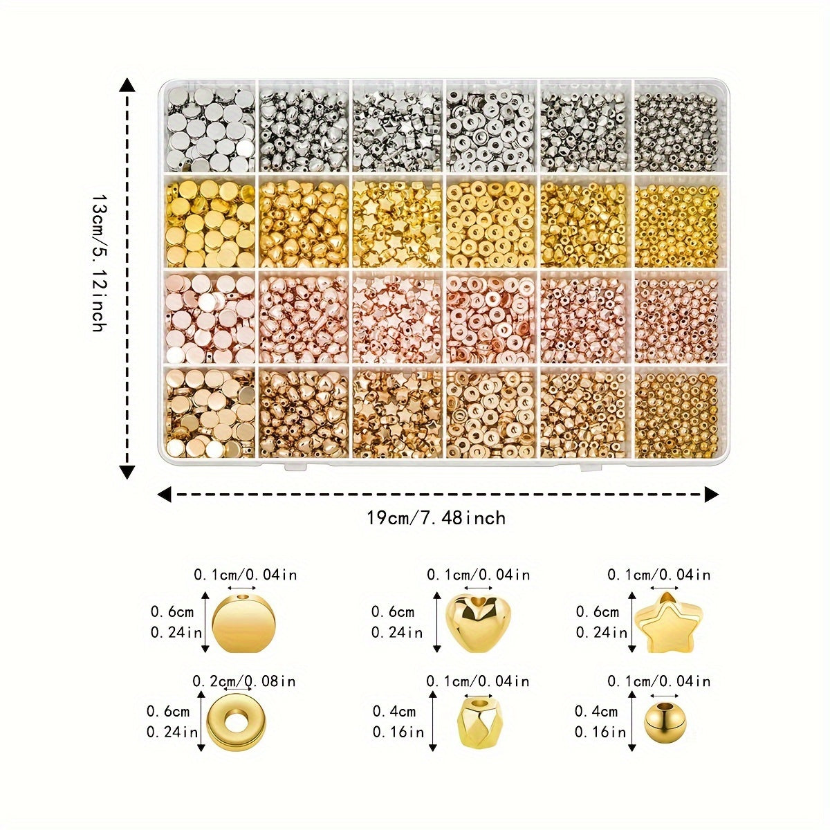 Set of 2260 Irregular Shaped CCB Spacer Beads for Jewelry Making