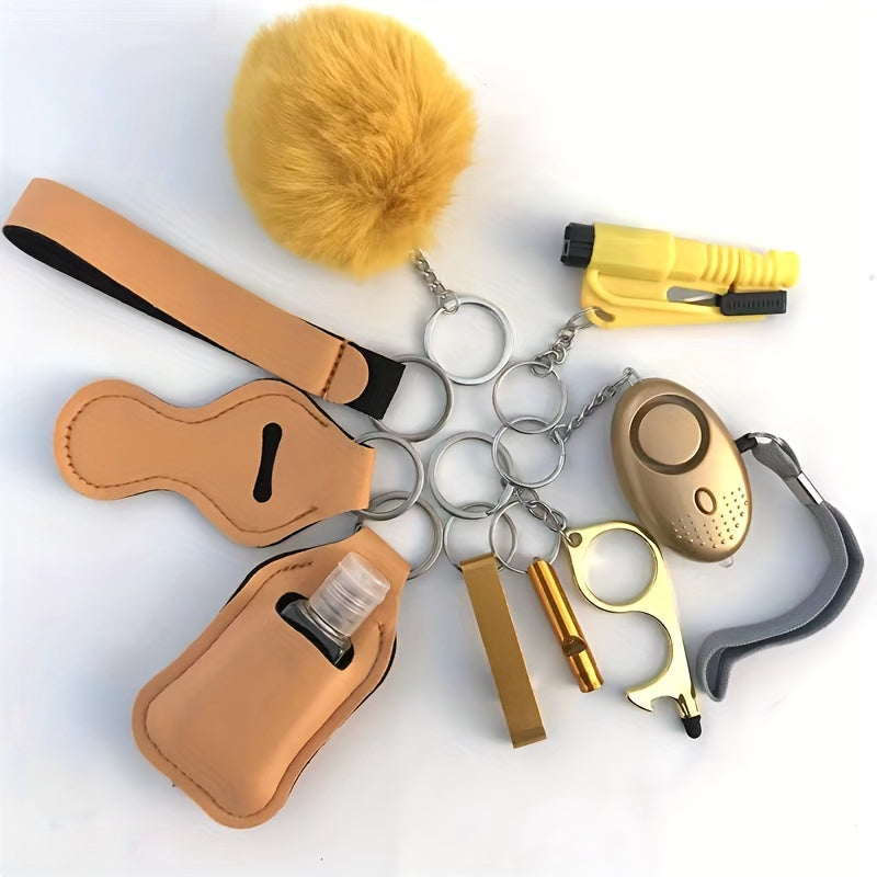 Safety Alarm Set with Protective Accessories for Women 10 Pieces Gift