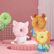 Adjustable Cartoon Animal Plush Toy Cushion Backpack Pillow for Kids Yellow Green Pink