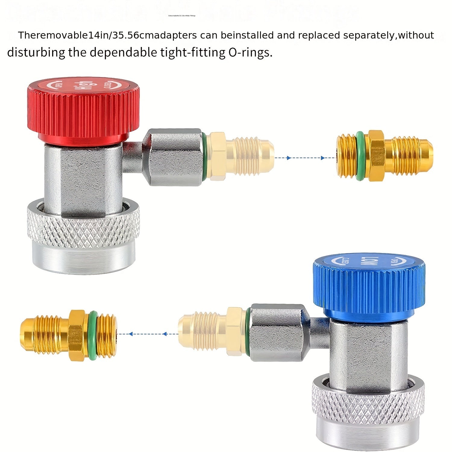 Set of 1 R134a Quick Coupler Adapters for Car AC System Recharging and Maintenance