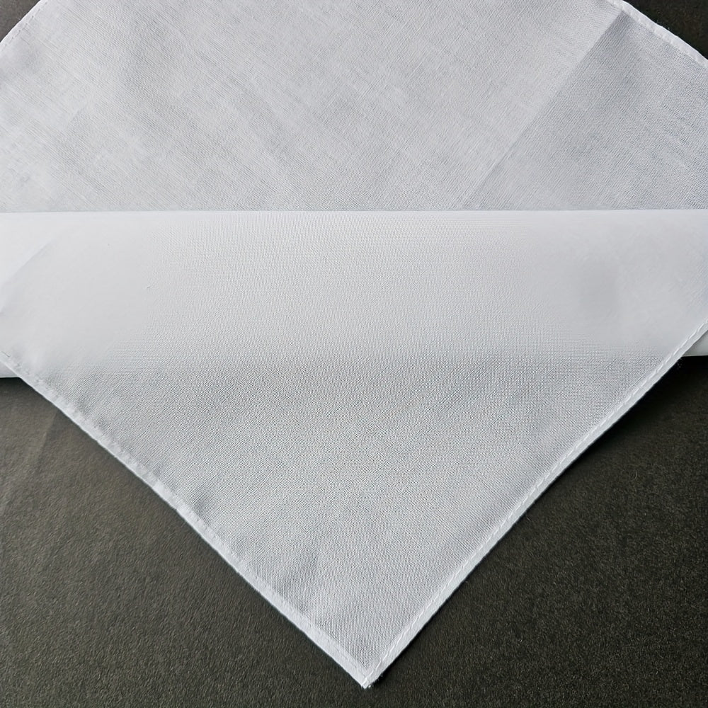Set of 6 White Cotton Handkerchiefs 11-Inch for DIY Projects School