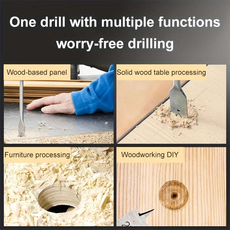 6PCS Titanium Flat Drill Bit Set for Wood Hole Opener Carpentry