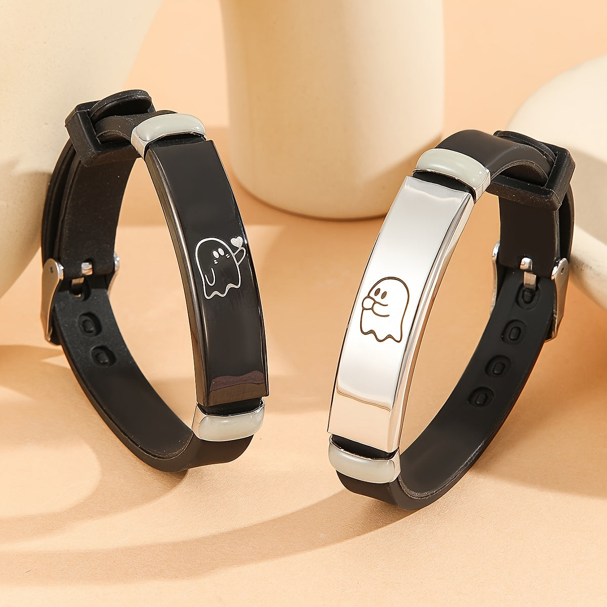 Glow-in-the-Dark Silicone Spirit Couple Bracelets for Daily Wear and Gifts