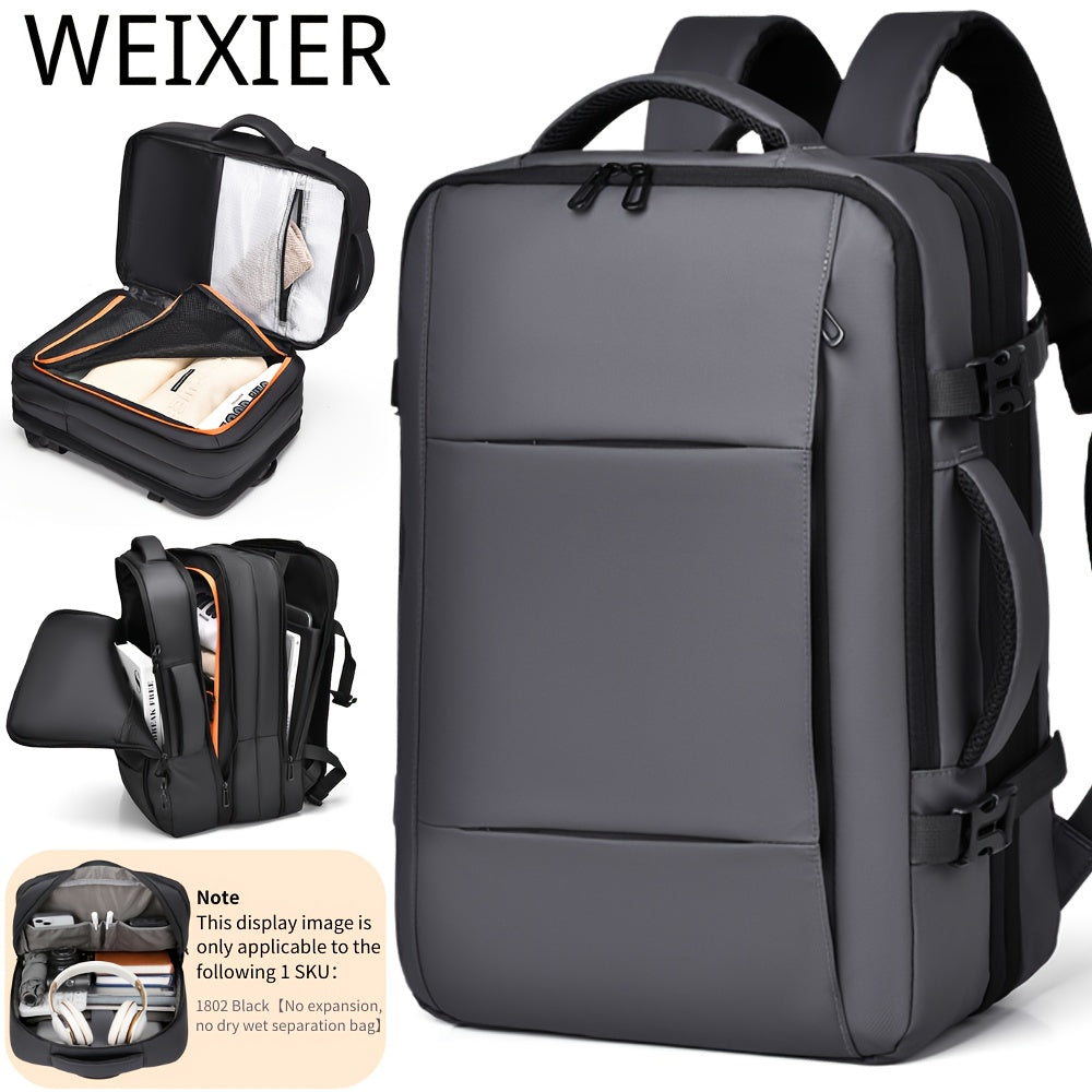 Unisex Nylon Backpack for Travel and Business with Laptop Pocket and Trolley Sleeve