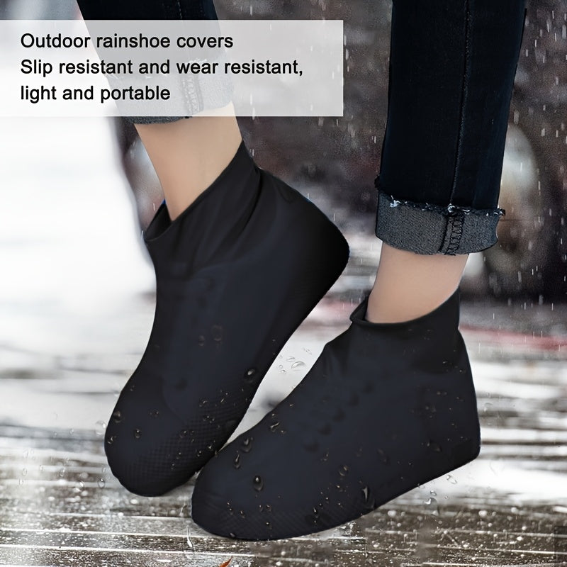 Unisex Latex Waterproof Rain Boots Reusable Non-Slip Shoe Cover