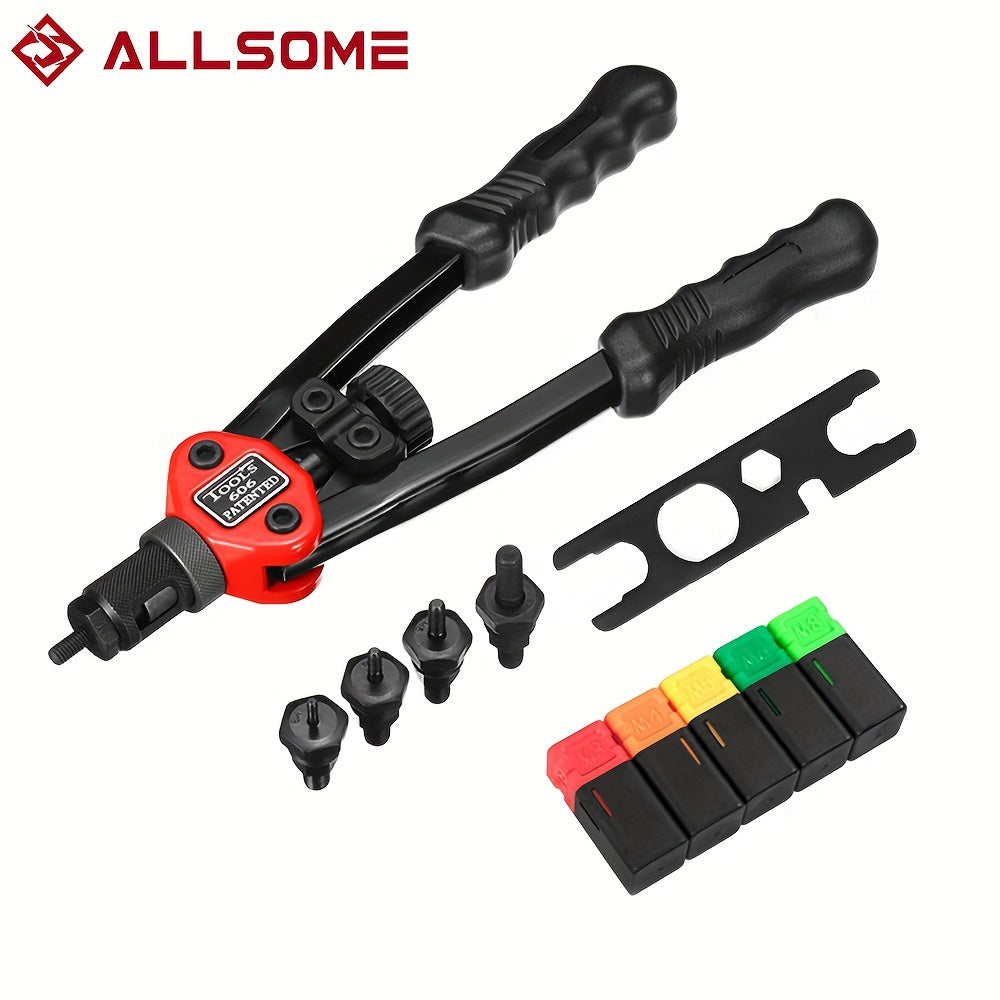 Manual Rivet Gun Kit Stainless Steel Aluminum Nuts Portable for DIY and Professional Use