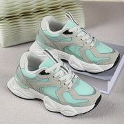 Women's Pink Beige Chunky Sneakers Breathable Mesh Casual Running Shoes