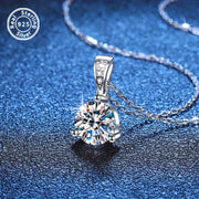 925 Silver Necklace with 1-Carat Moissanite Diamond for Weddings and Special Occasions