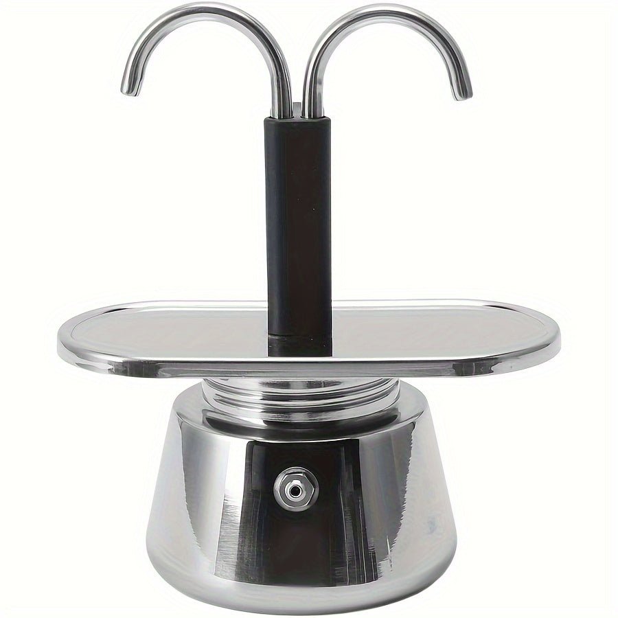 Stainless Steel Mocha Coffee Pot 100ml Dual-Barrel Espresso Cappuccino Latte