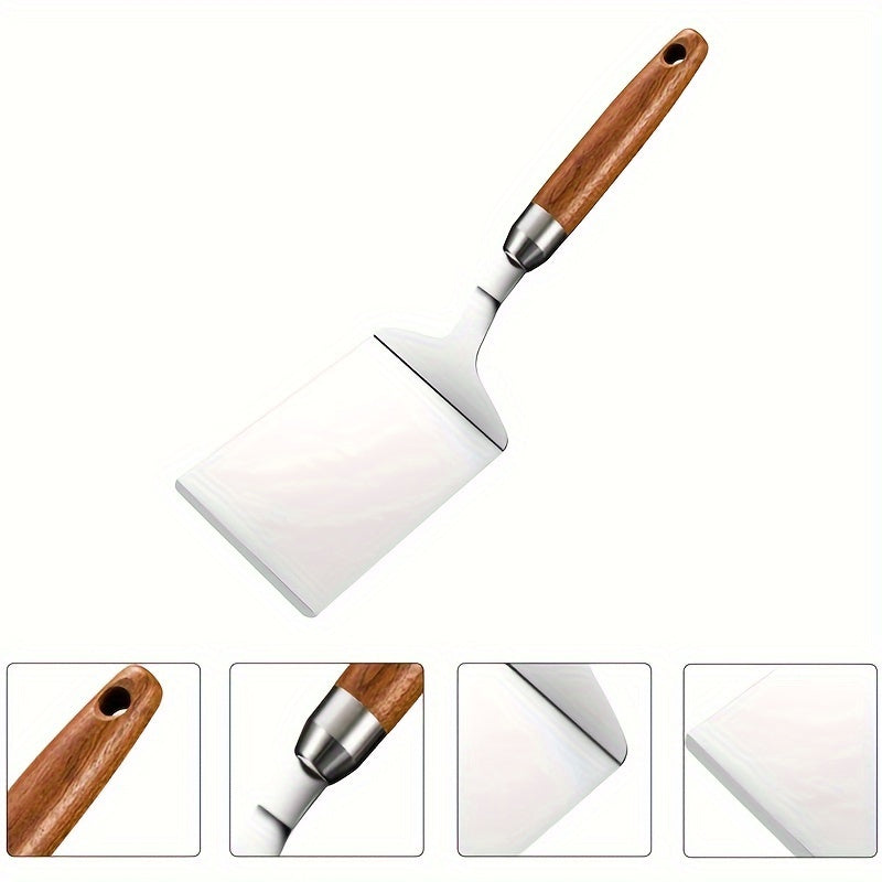 Stainless Steel Kitchen Spatula Wide Blade for Flipping Pancakes Pizza Steak