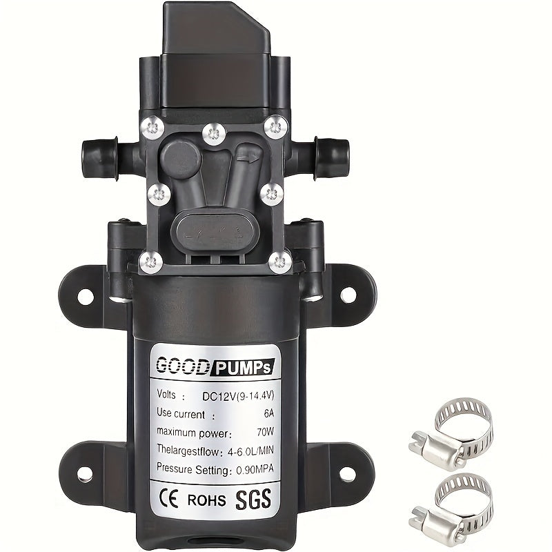 12V High Pressure Water Pump 130 PSI Self-Priming for RV Boat Garden