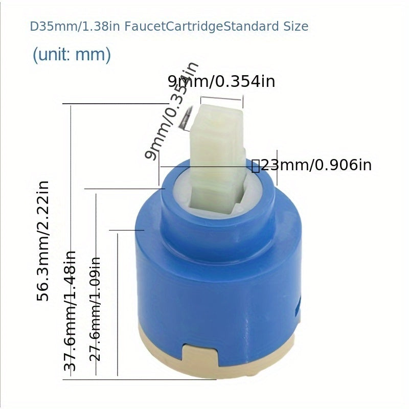Ceramic Faucet Cartridge 35mm Blue Beige High Pressure Replacement Part