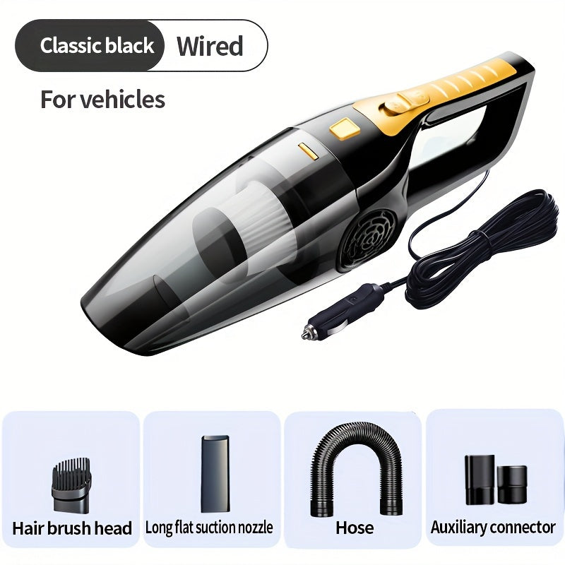 Handheld Car Vacuum Cleaner 4KPa Suction 100W 0.3L Dust Cup 5m Cord No Battery