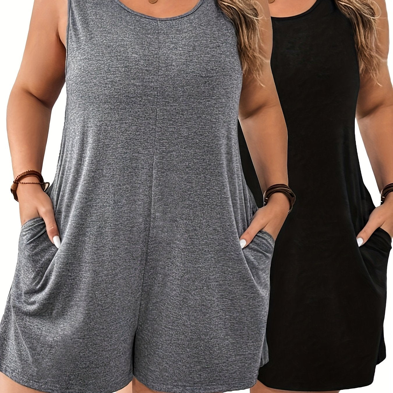 Women's Plus Size Jumpsuit Set Spring Summer Solid Color Bodycon