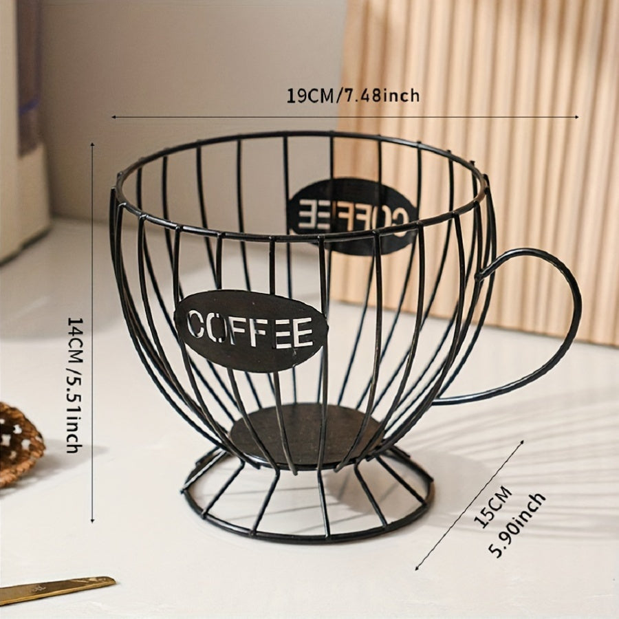 Metal Coffee Pod Holder Basket Scandinavian Style Organizer for Capsules Snacks
