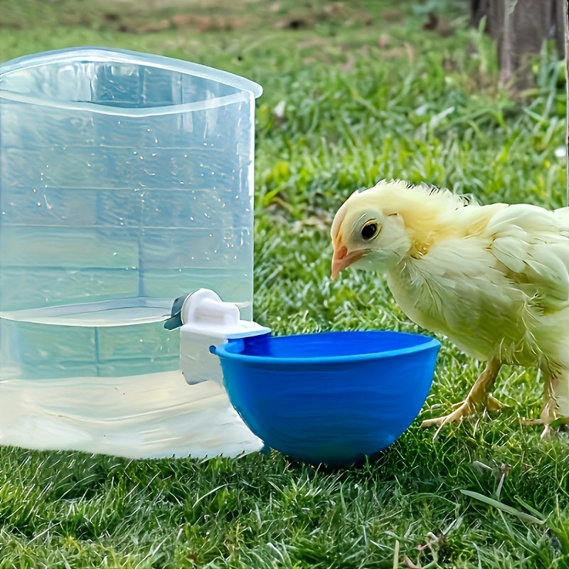 Large Blue Automatic Poultry Waterer Kit for Ducks Geese Turkeys and Rabbits